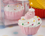 Pink Cupcake Design Candle Favors baby favors