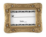 Gold Resin Place Card Holders - White With Rhinestones baby favors