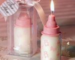 Pink Baby Bottle Candle Favors baby favors