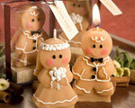 Adorable Gingerbread Bride & Groom Candle Favors baby favors