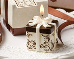 Ivory And Brown Gift Box Collection Candle Favor baby favors