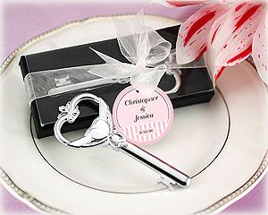 "Key To My Heart" Victorian Style Bottle Opener wedding favors