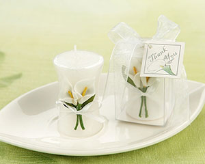 'Calla Lily Elegance' Vase Shaped Candle wedding favors