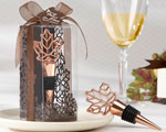 "Lustrous Leaf" Copper-Finish Bottle Stopper in Laser-Cut Leaf Gift Box baby favors