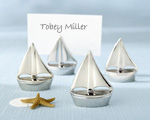 "Shining Sails" Silver Place Card Holders baby favors