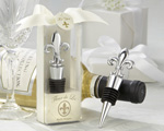 "Fleur-de-Lis" Elegant Chrome Bottle Stopper baby favors