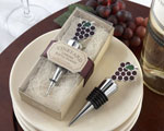 "Vineyard Select" Enamel and Chrome Bottle Stopper baby favors