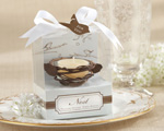 "Our New Nest" Bronze-Finish Metal Tea Light Holder baby favors