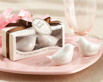 "Lovebirds in the Window" Ceramic Salt & Pepper Shakers baby favors