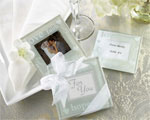 "Good Wishes" Pearlized Photo Coasters baby favors