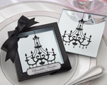 "Chandelier" Mirrored Glass Coasters baby favors