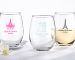 Personalized Stemless Wine Glass baby favors