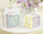 "B is for Baby" Lettered Baby Block Candle baby favors