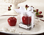 "Apple of My Eye" Mini-Candle in Gift Box with Ribbon and Tag baby favors